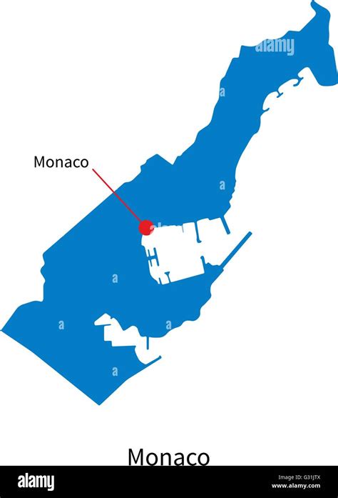 Detailed vector map of Monaco and capital city Stock Vector Image & Art ...