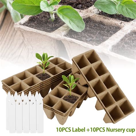 Everso 10PCS Seed Starter Trays Pots Biodegradable Seedling Plant Tray ...