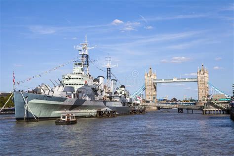 HMS Belfast and Tower Bridge in London Stock Photo - Image of boat, destinations: 55343442