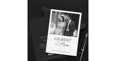 Opposite Fonts Black White Photo QR Code Wedding Save The Date | Zazzle