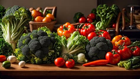 Premium AI Image | Various vegetables in the kitchen background