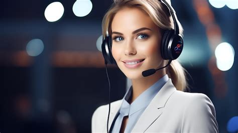 Premium AI Image | call center worker wareing headset in office