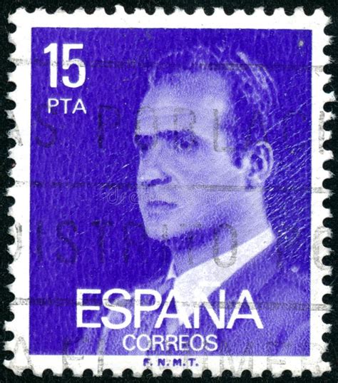 Vintage Stamp Printed in Spain 1977 Definitive Issue - King Juan Carlos I Editorial Stock Image ...