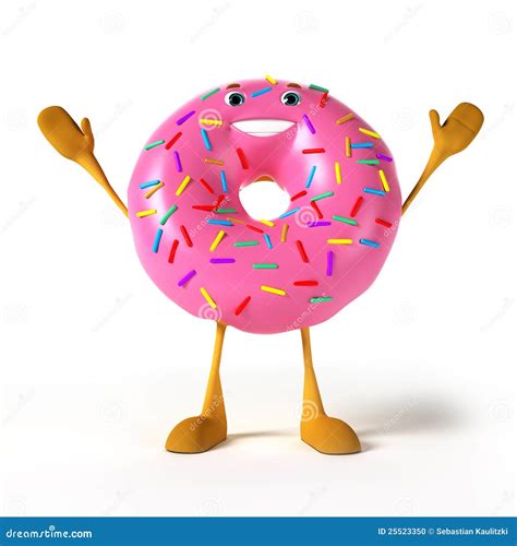 Funny donut character stock illustration. Illustration of brown - 25523350