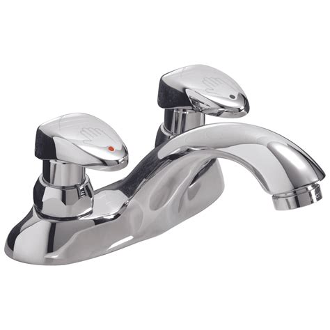 Commercial Commercial Two Handle Metering Slow-Close Bathroom Faucet in ...