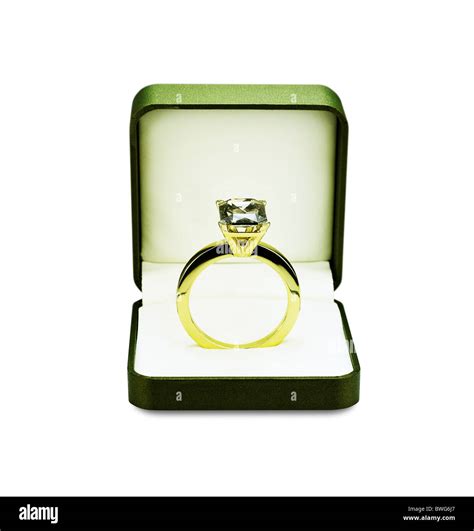 Diamond ring inside jewelry box Stock Photo - Alamy