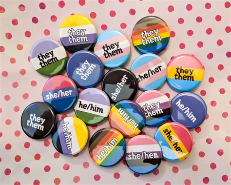 Pronoun pins They Them He She pronoun badges | Etsy