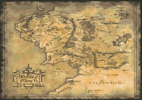 PDF middle Earth Map Lord of the Rings Cross | Etsy Canada