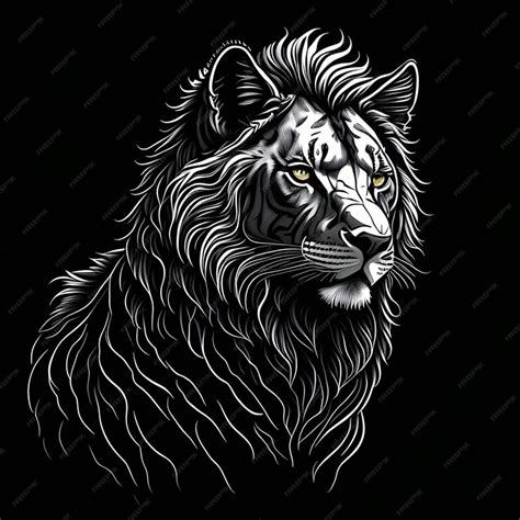 Premium AI Image | Lion Face with Black Background