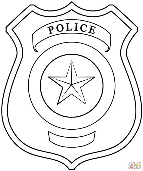 Police Badge Coloring Page