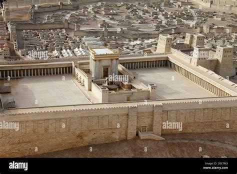 Second Temple. Model of the ancient Jerusalem. Israel Museum Stock ...