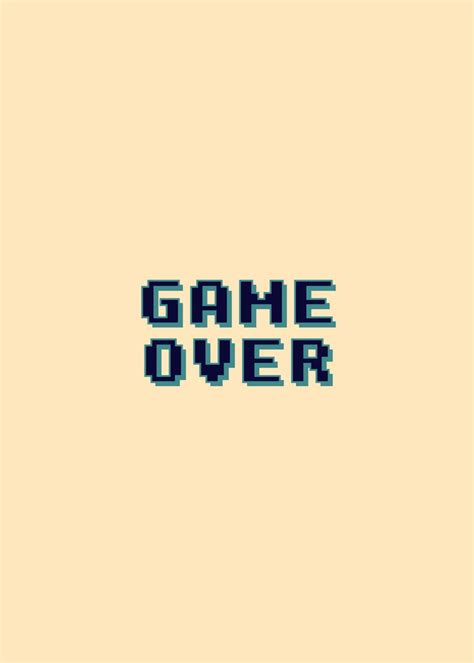 'Game Over retro pixel font' Poster, picture, metal print, paint by Jek Ramos | Displate