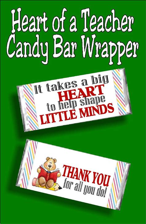 Free Printable Teacher Appreciation Candy Bar Wrappers