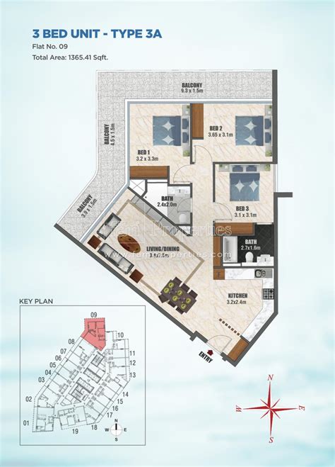 Floor Plans - Bayz Tower Business Bay by Danube Properties