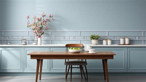 Premium AI Image | modern Kitchen interior design In pastel blue tones