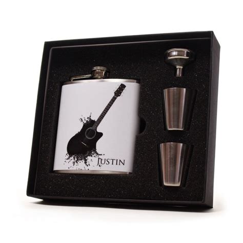 Personalized Whiskey Flask // 6oz Gift Flask // Abstract