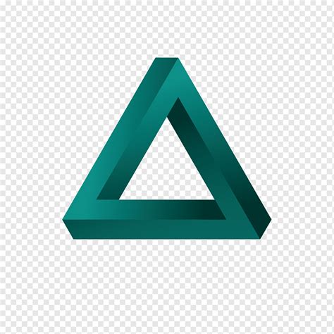 Green triangular logo, Penrose triangle Amazon.com Icon, Impossible ...