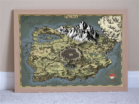 Pokemon Print Paldea Fantasy Map Paldea Map Scarlet and - Etsy Denmark