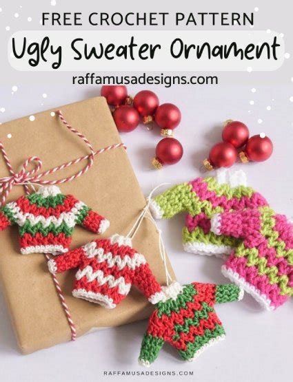 Free Crochet Pattern Ugly Sweater Ornament · Free Crochet Patterns