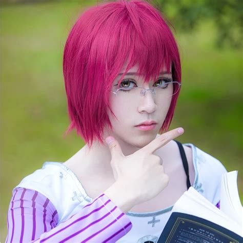 The Seven Deadly Sins Nanatsu no Taizai Gowther Short Rose Red Cosplay Wig Anime Hair Heat ...