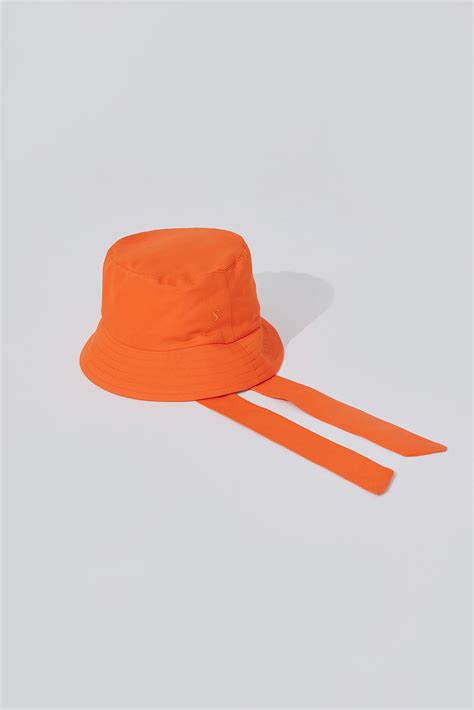 Orange Embroidered Bucket Hat | Suud Collection