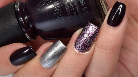 Manicure Manifesto: Plum & Silver Nail Art