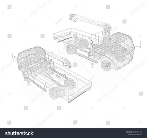 3d Model Truck Pencil Drawing 3d Stock Illustration 1484056475 ...