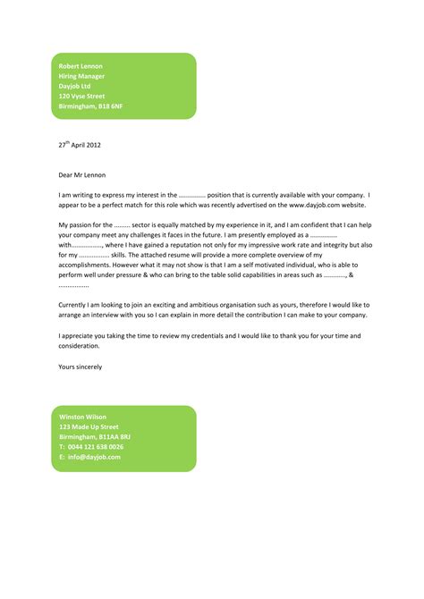 Simple Cover Letter Format Pdf - Cover letters are marketing tools used to create interest in ...