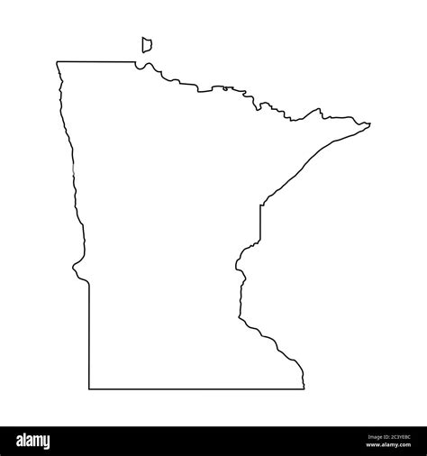 Minnesota MN state Maps. Black outline map isolated on a white ...