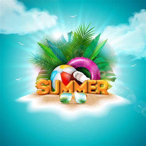 Vector Hello Summer Holiday Illustration 588047 Vector Art at Vecteezy