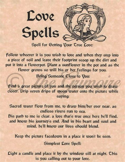 Love Spells, Book of Shadows Pages, Witchcraft, Wicca, Real Spell, BOS ...