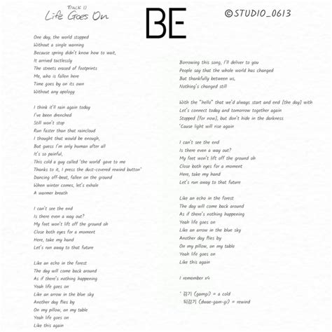 Bts Life Goes On Lyrics Translation - BTSRYMA