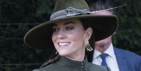 See Kate Middleton in a Green Coat and Brimmed Hat for Christmas Day 2022