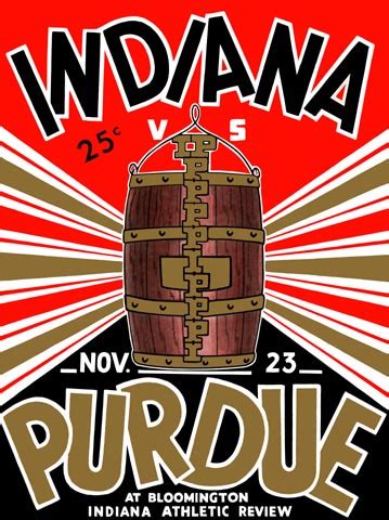 Indiana vs Purdue Poster 1935 Football Poster