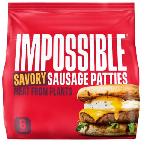 Impossible™ Plant-Based Frozen Savory Sausage Patties, 8 ct / 12.8 oz - Fry’s Food Stores