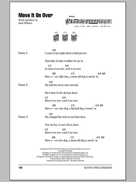 Move It On Over by Hank Williams - Guitar Chords/Lyrics - Guitar Instructor