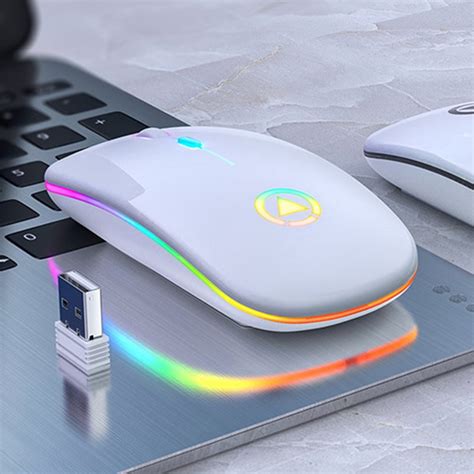 Wireless Gaming Mouse, Rechargeable USB Mouse with 7 Changeable LED Color for PC Computer Laptop ...