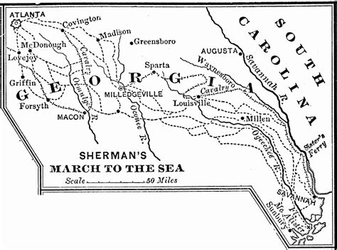 General Shermans March To The Sea Map