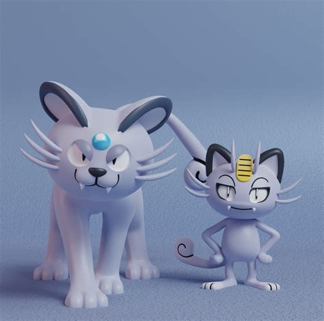 Pokemon Meowth And Persian With Poses D Model D Printable Cgtrader | The Best Porn Website