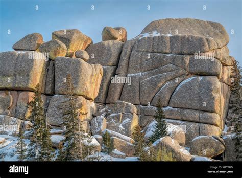 granite rock formation in Vedauwoo Recreation Area, Wyoming, known to ...