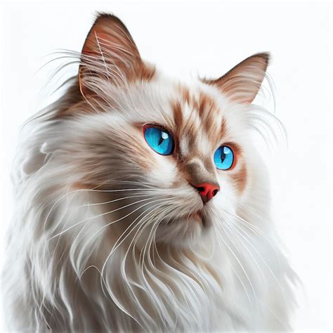 Premium AI Image | Gorgeous Red Point Neva Masquerade Cat with Stunning Blue Eyes