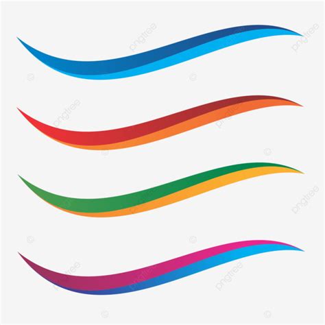 Set Of Curve Line Vector Design Elements, Curve, Line, Shape PNG and Vector with Transparent ...