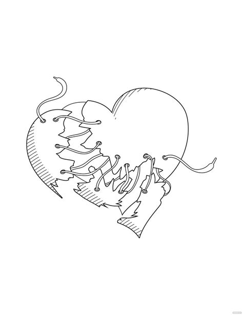 Creative Broken Heart Drawing in Illustrator, PDF, SVG, JPG, EPS, PNG - Download | Template.net