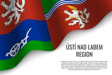 waving flag of region Czech Republic 8792867 Vector Art at Vecteezy