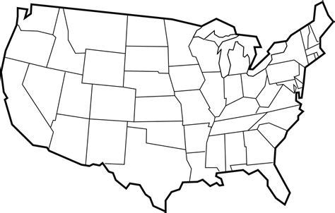 blank map of the united states - Clip Art Library