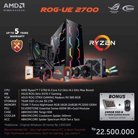 Jual ROG-UE 2700 KOMPUTER DESKTOP GAMING DESIGN MULTIMEDIA OFFICE ...