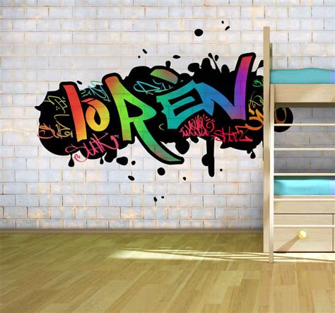 personalized color name graffiti Urban Wall Mural - TenStickers