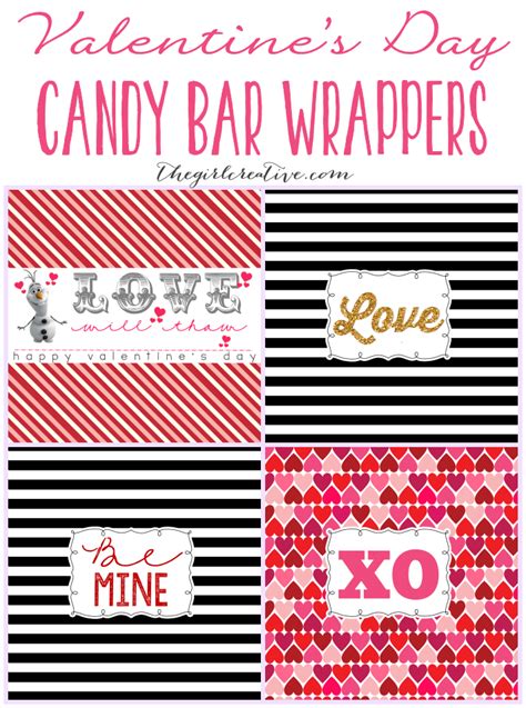 Valentine's Day Candy Bar Wrappers - The Girl Creative