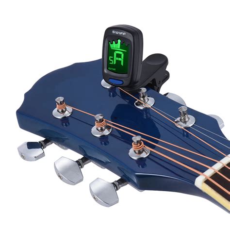 Clip On Guitar Tuner Automatic Digital Electronic Crown Tuner LCD Display for Guitar Chromatic ...