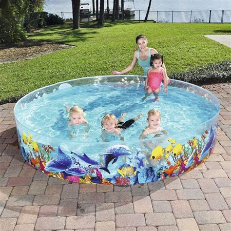 Kid's Swimming Pool Hard Plastic Backyard Pool | Plastic swimming pool, Kids swimming, Kid ...